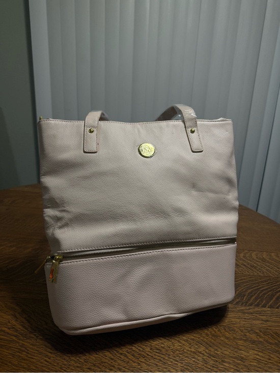 Joy Mangano Handbags - JOY Mangano Blush Pink 100% Leather Tote Bag Gold Hardware